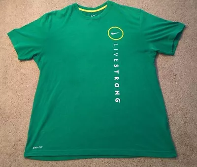 XL Nike Livestrong Dr-Fit Swoosh T-Shirt Green Yellow White • $9.99