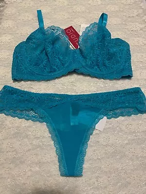 La Perla Studio Antonietta 32D XS Full Cup Bra Thong Panty Set Verde • $159.99