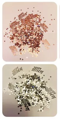 Happy Birthday Foil Table Confetti Party Scatter Rose Gold & Silver 🎉 • £2.99