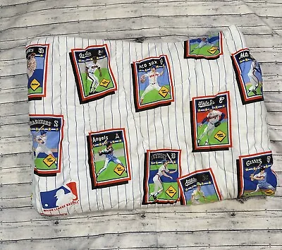 Vintage 1989 MLB Baseball Teams Twin Size Comforter Bedspread Blanket Bibb • $99.95