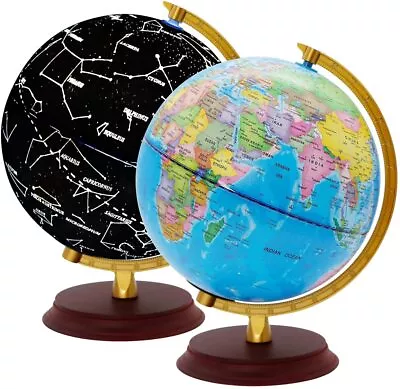 Exerz Illuminated World Globe 2 In 1 LED Light Up Globe Constellation Dia 20CM • £29.99