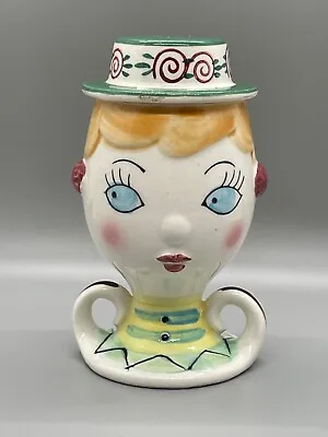 Vintage Lady Face Vase Figurine Whimsical Art Pottery • $49.99