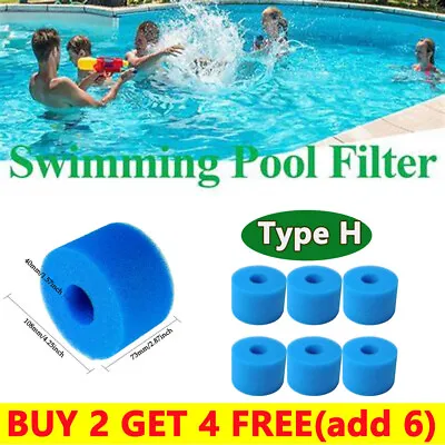 Swimming Pool Filter Pump Reusable Cartridge Sponge Intex Type H Foam Washable • £3.99