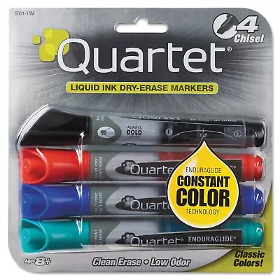 Quartet Dry Erase Markers Whiteboard Markers Chisel Tip EnduraGlide White... • $10.55