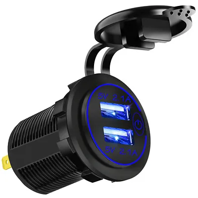 Dual USB Car Charger 4.2A Fast Charge Adapter With Wire Terminal For RV Boat SUV • $12.50