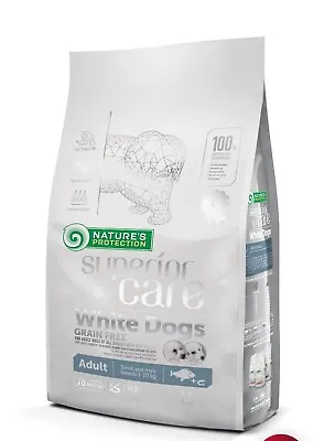 Nature's Protection Adult White Dogs Small Breed White Fish Dry Food 1.5kg • £20