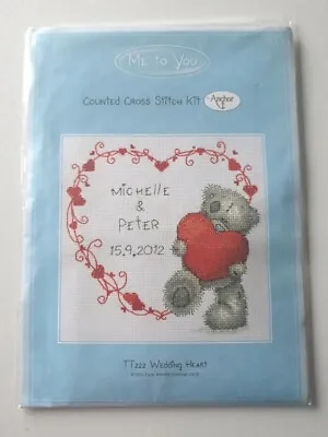 Anchor - Wedding Heart - Me To You Teddy 14 Count Cross Stitch Kit - 16 X 16 Cm • £14.99