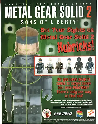 2001 Action Figures Toy PRINT AD - Metal Gear Solid 2 Sons Of Liberty Kubricks • $13.64