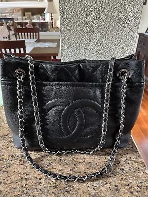 Authentic Chanel Black Caviar Tote Bag *** Great Condition *** Beautiful • $1600
