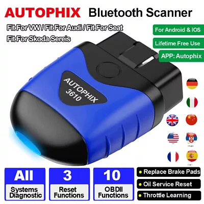 AUTOPHIX OBD2 Code Reader Fit For VW Car All Systems Diagnostic Scanner Tool UK • £49