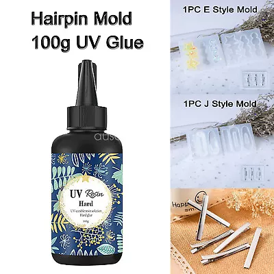 100G UV Resin UV Hairpin Mold Hair Clip Mold Clear Mold DIY For Hairpin Making • $3.97