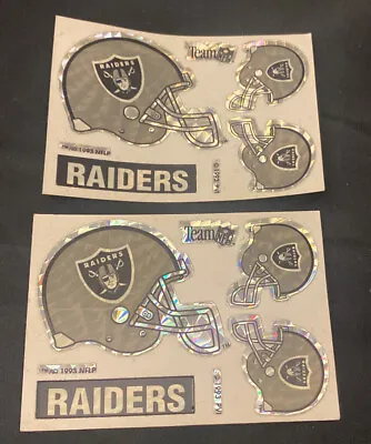 Vintage 1993 Oakland Raiders Sticker Sheets Lot Of 2 Helmet NFL Football Decal • $12.99