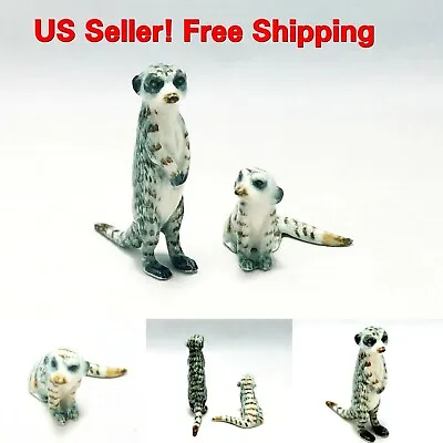 Meerkat Ceramic Figurine Miniature Statue Animal Collectible Decor Dollhouse New • $24.99