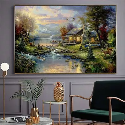 Farmhouse Poster Nature Modern Landscape Canvas Painting Canvas Print Home Decor • $3.75