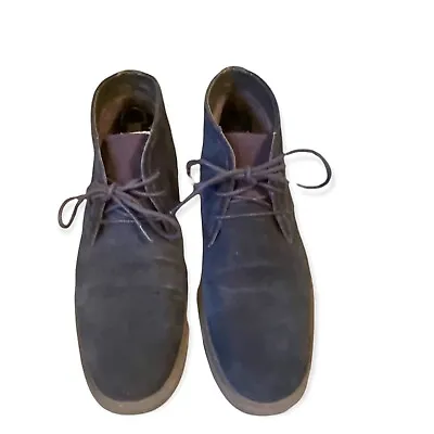 CALVIN KLEIN Suede Lace Up Ankle Boots Men’s Size 9.5 M Navy Blue • $34