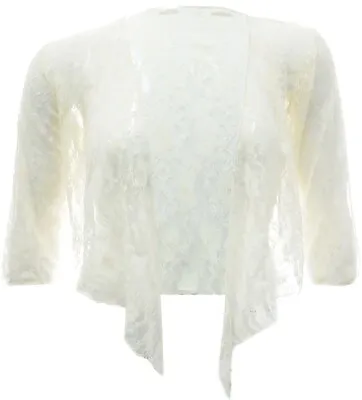 Lace Mesh Bolero Shrug Top Crop Cardi Bra Top Sheer Cover Up Womens Plus Size • £11.16
