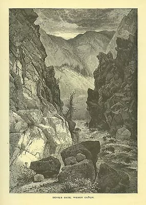 Utah DEVILS GATE WEBER CANYON By Thomas Moran 1874 Antiques • $8.99