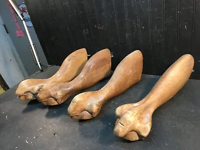 Vintage Antique 4pc  Carved Oak Wood Lion Claw Paw Foot Table Legs Salvage • $139.50