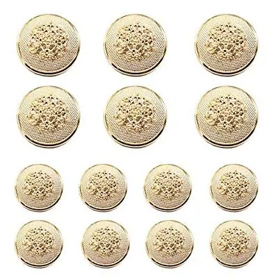 14Pcs Gold Blazer Buttons For Men'S Suits Blazers Sport Coats 20Mm 15Mm Metal Sh • $20.39