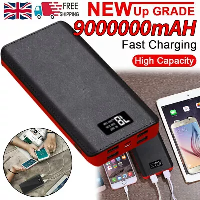 9000000mAh Power Bank 4 USB Portable Fast Charger Battery Pack For Mobile Phone • £11.99