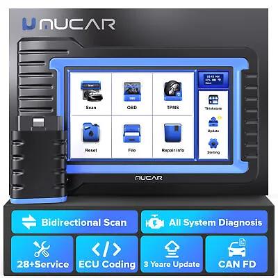 MUCAR Auto All System Diagnostic OBD2 Scanner Bidirectional Key Coding CANFD • £283.99