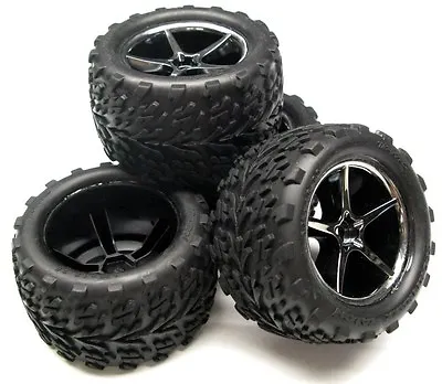 Fits Traxxas 1/16 E-revo 71076-3 - Preglued TIRES & WHEELS  Talon Gemini Factory • $27.27