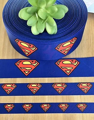 5/8 7/8 & 1.5  (1 YD) Superman Grosgrain Ribbon Superhero Marvel Lanyard Sewing • $1.35