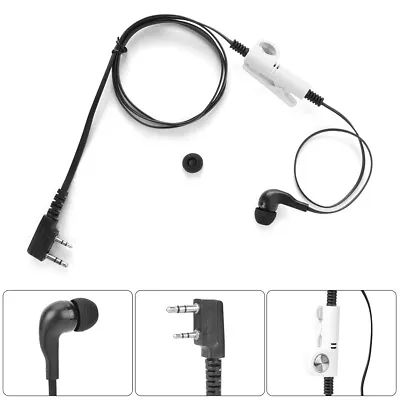 2 Pin PTT Mic Headset Walkie Talkie In-ear Earpiece For Kenwood/Baofeng Radio • £4.48