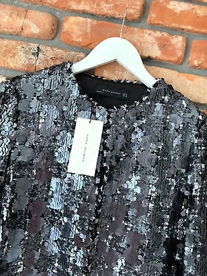 A862 Zara Jacket Embroidered Sequins Blazer Kimono Coat Trinny Woodall - Xl • $149.99