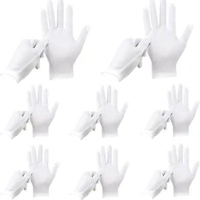 24 Pcs White Gloves ANDSTON 12 Pairs Soft Cotton Gloves Coin Jewelry Silver • £11.11