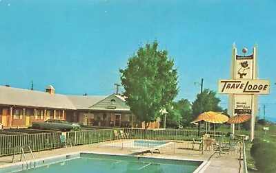 Postcard VA Martinsville TraveLodge Motel Hotel Highway 220 Swimming Pool Car • $5.99