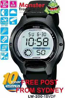 Casio Watch Lw-200-1b Lw200 Lw-200-1 Rp$69.95 12-month Waranty • $46.55