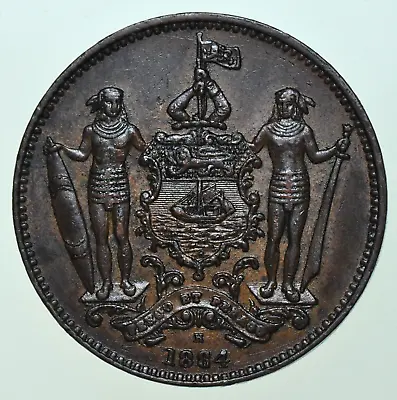 £22 • Buy British North Borneo, (sabah, Malaysia), Bronze Cent, 1884-h Heaton Mint Coin