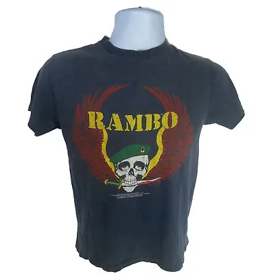 Rambo First Blood Part 2 Shirt Men Small Vintage 1985 Faded Black Hanes Tag USA • $89.99