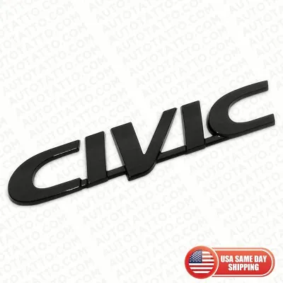 Black Civic Emblem Badge Decal Sticker Trunk Honda JDM Tuner 96-00 6th • $10.95