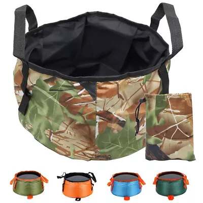 10L Folding Water Bucket Collapsible Outdoor Fishing Camping Container Bag UK • £6.55