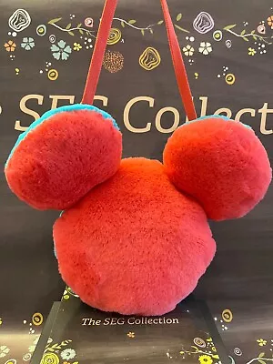 Disney Parks Plush Mickey Mouse Head Purse Bag Soft Red Blue EUC • $23.99
