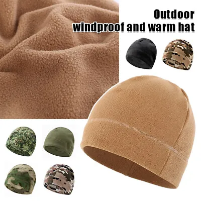 Winter Cap Fleece Hat Skull Cap Running Beanie Hat For Men Women Warm Windproof • £9.95