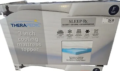Therapedic 3-inch Cooling Mattress Pad Gel Memory Topper Full Sleep Rx NEW • $69