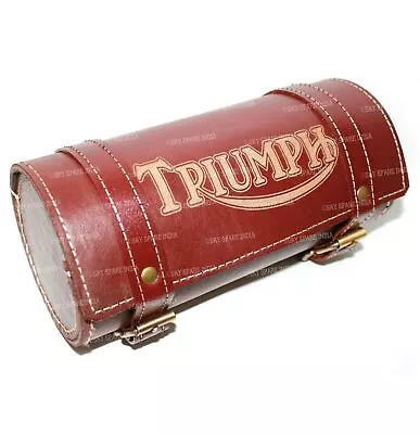 Tool Roll Bag Customize For Triumph Motorcycle Engraved Oxblood Red Leather  • $69.29