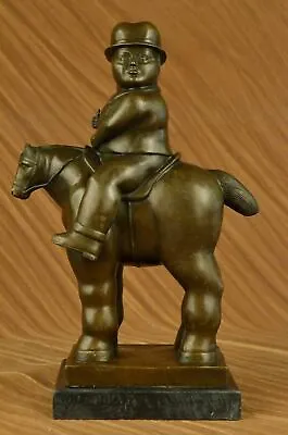 $279.65 • Buy Fernando Botero The Plump Man Rides Horse Bronze Marble Base Sculpture Abstract