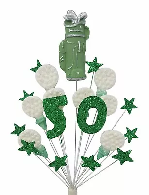 GOLF BAG CAKE TOPPER DECORATION:GREEN:18th21st30th40th50th60th70th80th 90 • £12.99