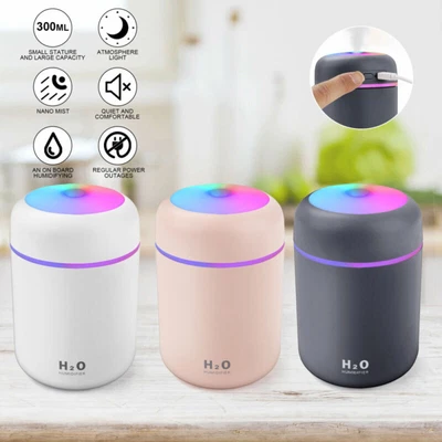 $10.73 • Buy Portable USB Mini Humidifier Car Air Purifier Oil Aroma Diffuser Cool Mist 300ML