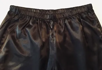 La Senza Black Faux Silk Wide Leg Elasticated Waist Pyjama Bottoms Size 10 • £6.50