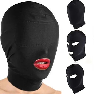 Couples Full Head Hood/Open Eyes Mouth BDSM Headgear Harness Restraint Bondage • $11.30