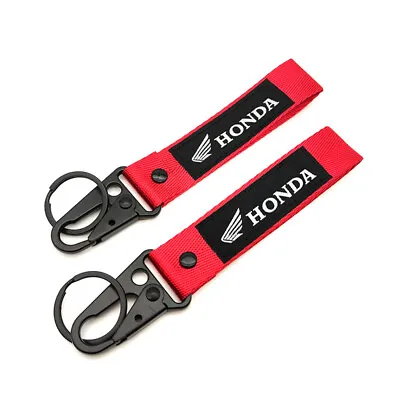 2PCS Motorcycle Keychain Embroidered Logo Key Chain Key Ring Lanyards For Honda • $12.99