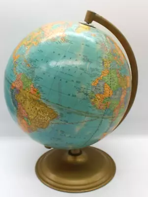 Vintage 12  Cram's Imperial World Globe On Metal Stand Made In USA. • $21.99