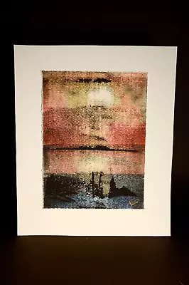 Watercolor Monotype  Storm Debris  On Paper Image 6 X8  (Border 11 X9 ) • $5.99