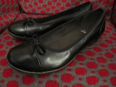 £16.50 • Buy Ladies New Size 41H Black Ballerina Flat Wedge Heel Shoes By Jana