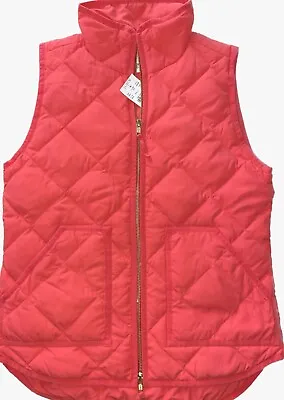 J.CREW NEW Lightweight Quilted Down Excursion Vest Bohemian Red NWT Medium • $19.99